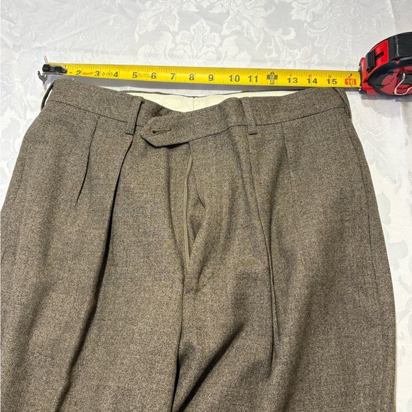 J. Crew Suit Size 40 Long Pea Color Wool Pleaded Front Straight Leg 32X30 Pants - Picture 8 of 14